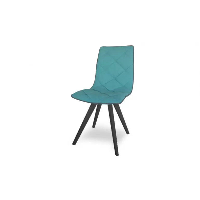 Chaise scandinave tissu pieds noir - Solvig<Meubles Moss Shop