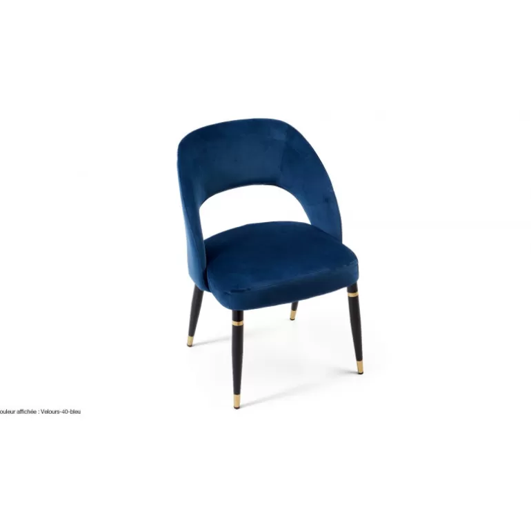 Chaise XL rétro dossier ouvert en velours - Leonie XL<Meubles Moss Flash Sale