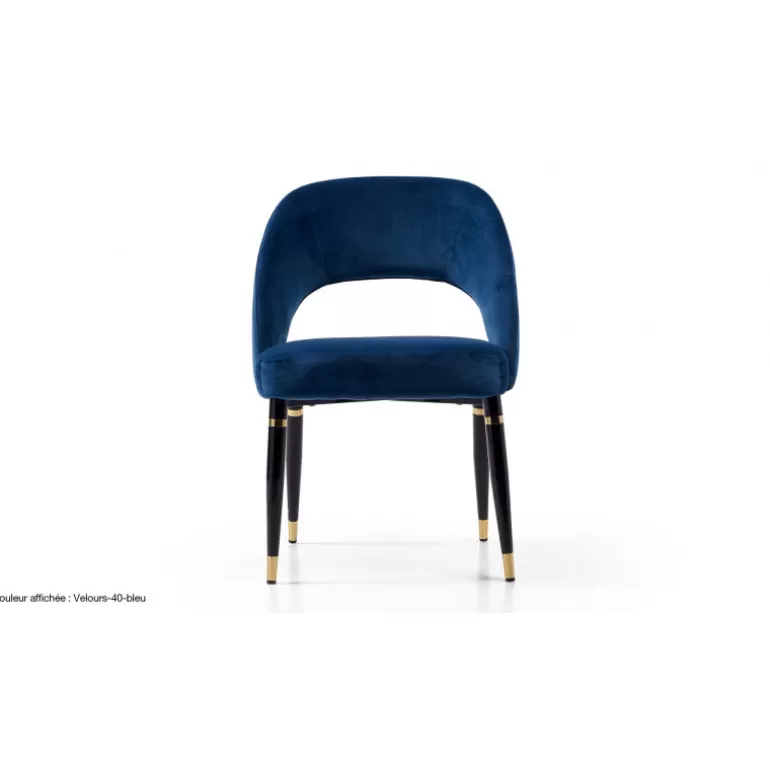 Chaise XL rétro dossier ouvert en velours - Leonie XL<Meubles Moss Flash Sale