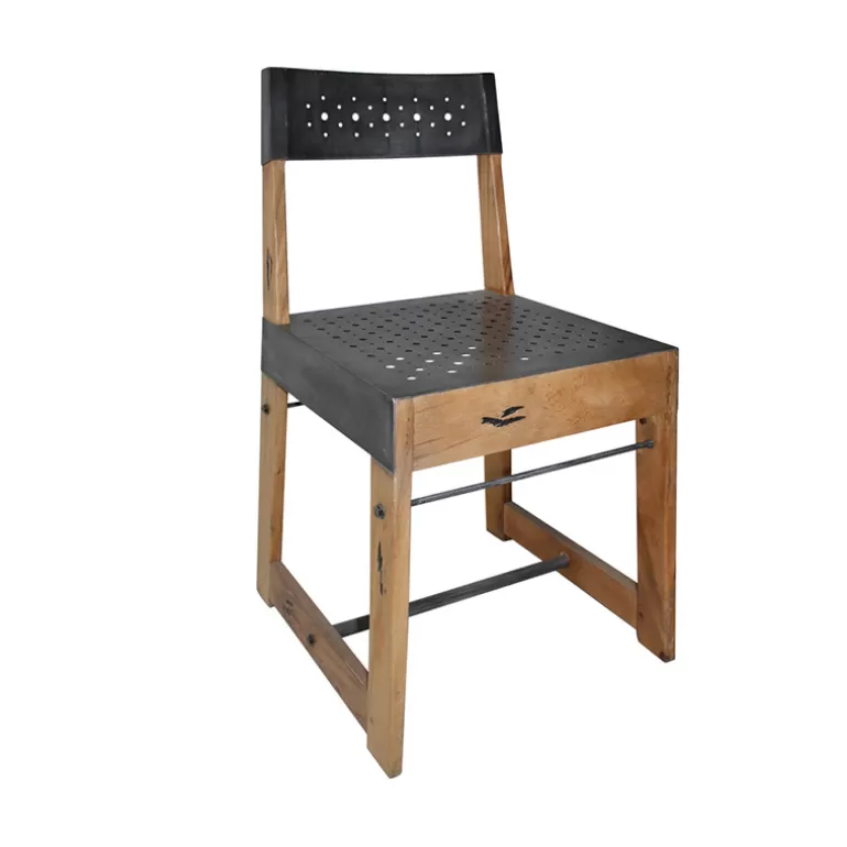 Chaises style industriel pieds bois et métal - Manchester<Meubles Moss Flash Sale