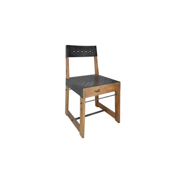 Chaises style industriel pieds bois et métal - Manchester<Meubles Moss Flash Sale
