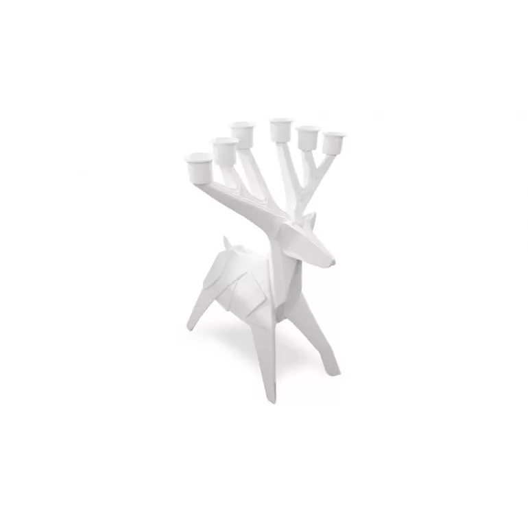 Chandelier 6 branches style origami laqué blanc - Cerfy 5<Meubles Moss Cheap