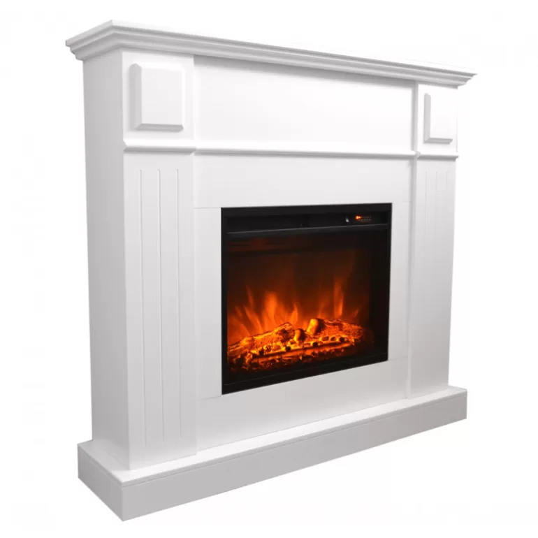 Cheminée éléctrique design à Leds - Kamin Victoria White<Meubles Moss Store