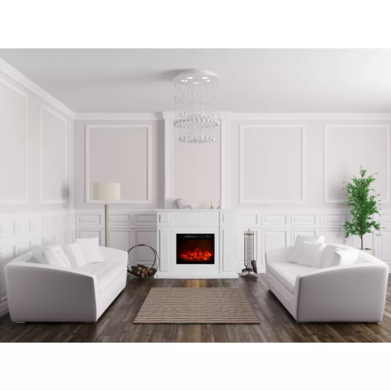Cheminée éléctrique design à Leds - Kamin Victoria White<Meubles Moss Store