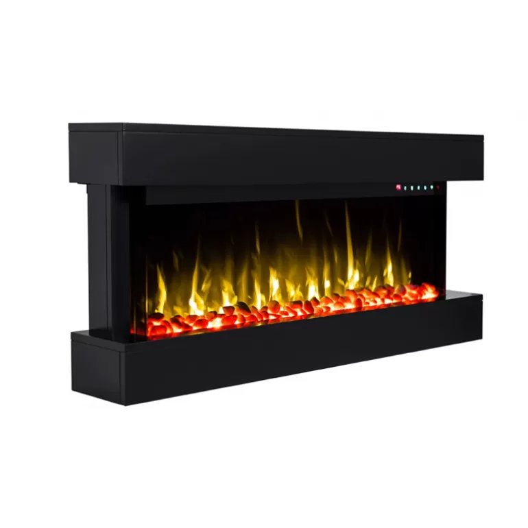 Cheminée éléctrique noire design - Kamin Berlin Noire<Meubles Moss Outlet
