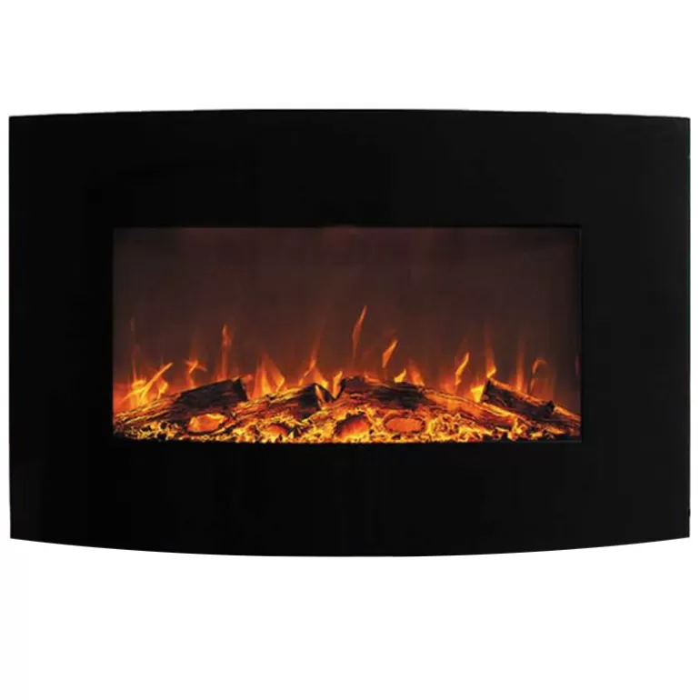 Cheminée électrique arrondie LED multicolores - Kamin Curve 36<Meubles Moss Shop