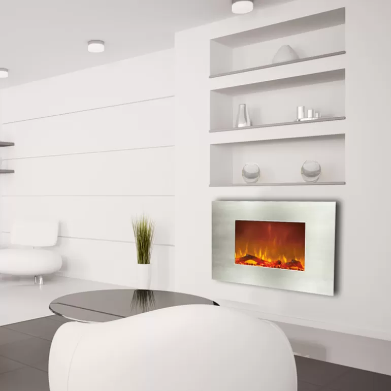 Cheminée électrique avec façade inox 90 cm - Kaminox 36<Meubles Moss Best