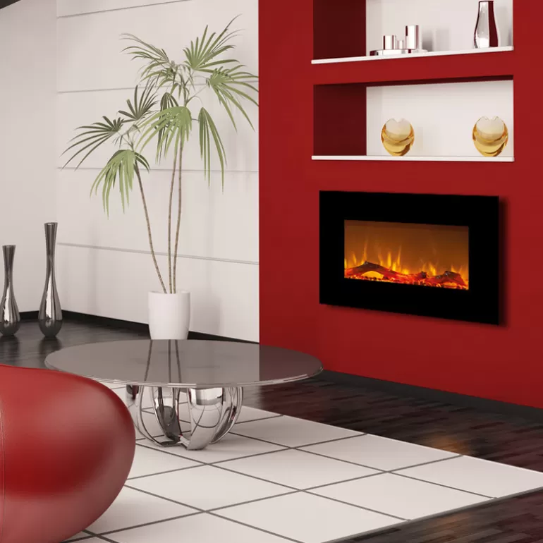 Cheminée électrique avec façade noire - Kamin negra 36<Meubles Moss Cheap