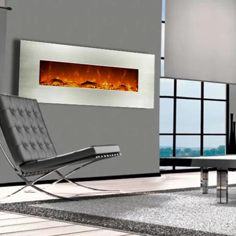 Cheminée électrique décorative inox 128 cm - Kaminox 50<Meubles Moss Best Sale
