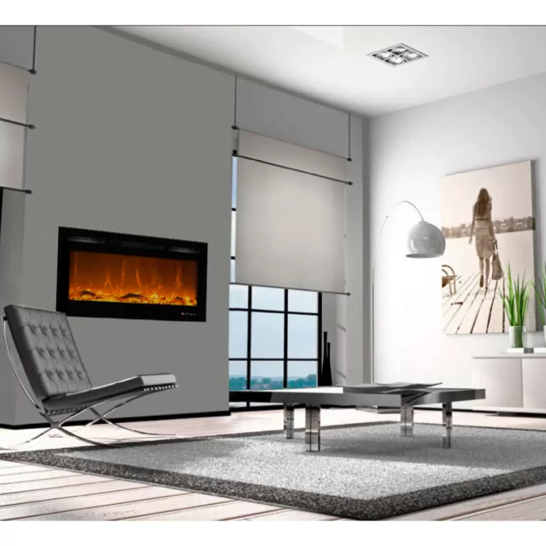 Cheminée électrique encastrable 128 cm - Kamin Black NICE 50<Meubles Moss Online