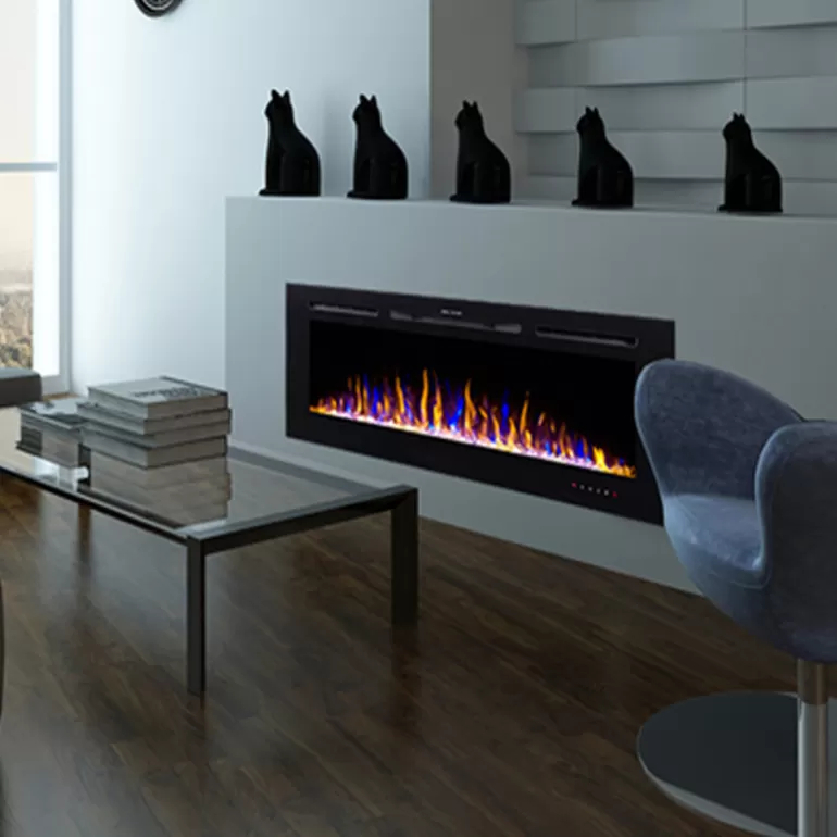 Cheminée électrique encastrable 153 cm - Kamin Black NICE 60<Meubles Moss Shop