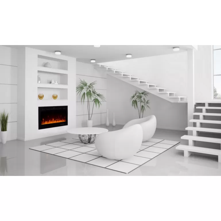 Cheminée électrique encastrable 90 cm - Kamin Black NICE 36<Meubles Moss Cheap