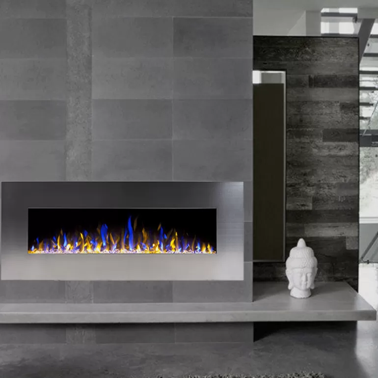Cheminée électrique encastrable 153 cm - Kamin Inox NICE 60<Meubles Moss New