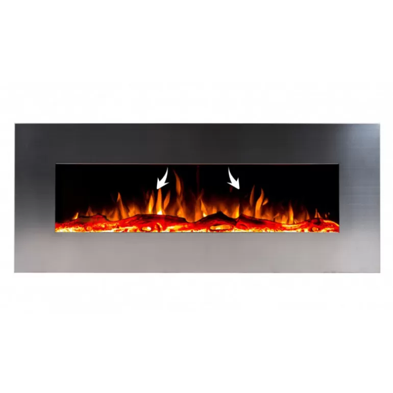 Cheminée électrique encastrable 128 cm - Kamin Inox NICE 50<Meubles Moss Flash Sale