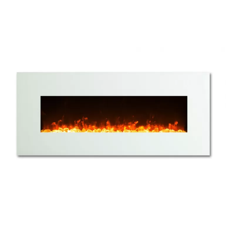 Cheminée électrique façade blanche 128cm - Kamin blanca 50<Meubles Moss Discount