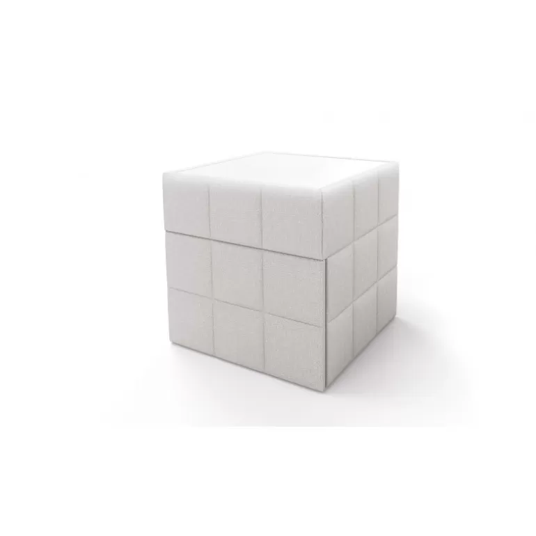 Chevet capitonné en tissu avec éclairage Led et tiroir - Rodhes<Meubles Moss New