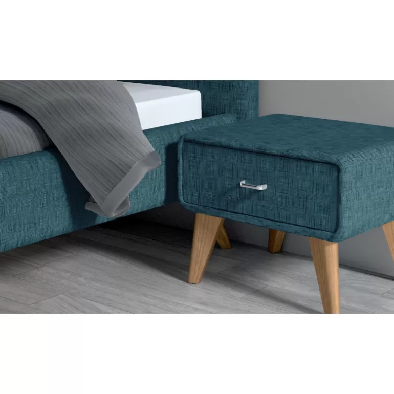 Chevet tissu pieds bois design scandinave - Mariyas<Meubles Moss Best
