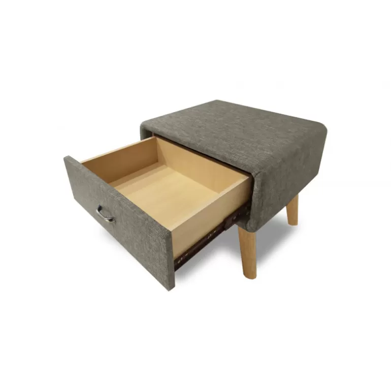 Chevet tissu pieds bois design scandinave - Mariyas<Meubles Moss Sale