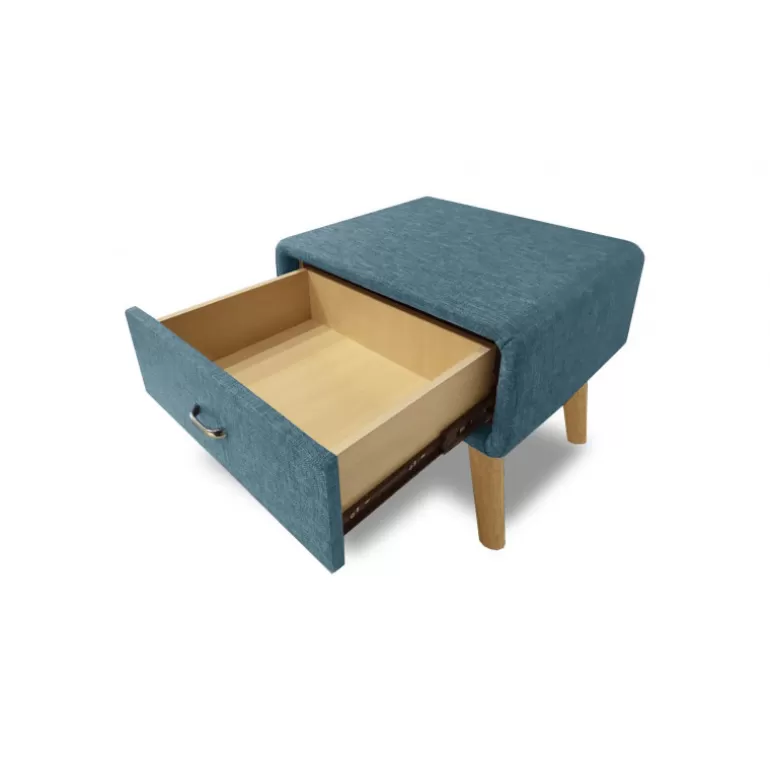 Chevet tissu pieds bois design scandinave - Mariyas<Meubles Moss Best