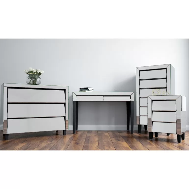 Chiffonnier 6 tiroirs design miroir - Inesia H120<Meubles Moss Cheap