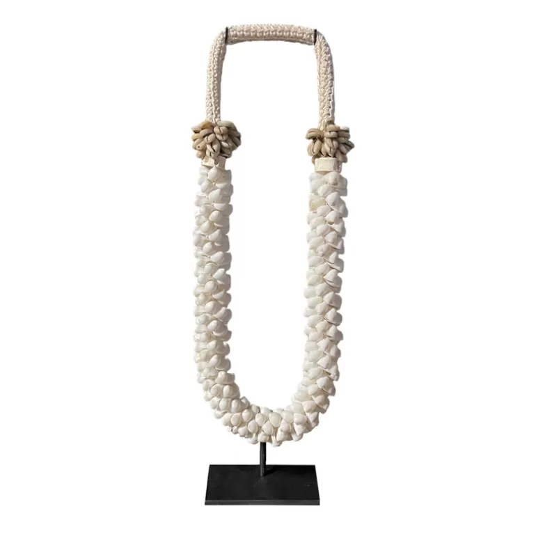 Collier décoratif blanc coquillages style ethnique - Morena blanc<Meubles Moss Fashion