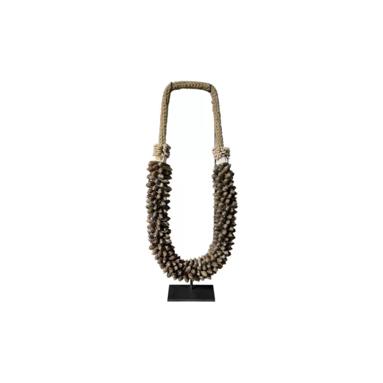 Collier décoratif marron coquillages style ethnique - Morena Marron<Meubles Moss Hot