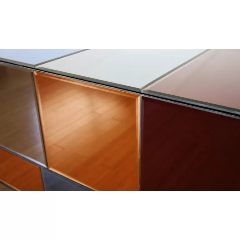 Commode 4 tiroirs miroirs multicolores - Mona 115cm<Meubles Moss Best Sale