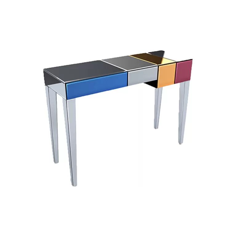 Console 2 tiroirs miroirs multicolores - Mona 120cm<Meubles Moss Clearance