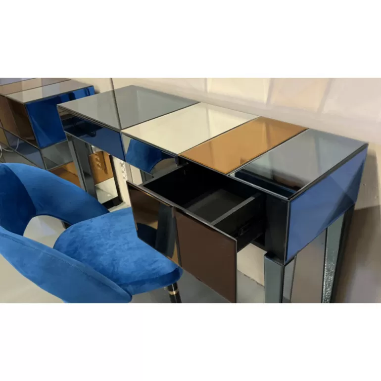 Console 2 tiroirs miroirs multicolores - Mona 120cm<Meubles Moss Clearance