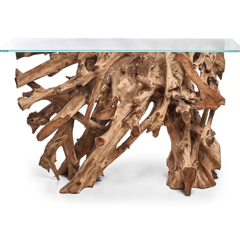 Console bois racine de teck naturel - Bali 130cm<Meubles Moss Cheap
