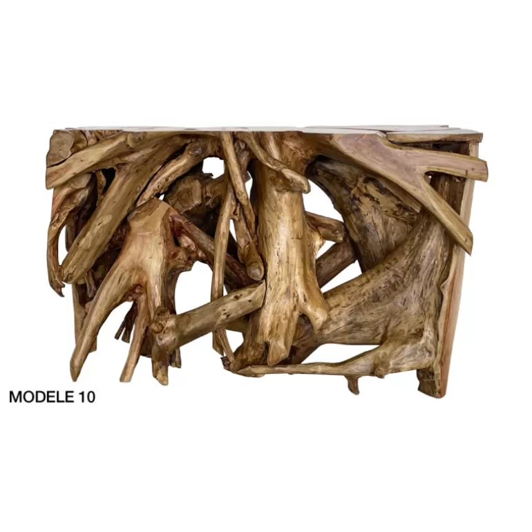 Console bois racine de teck naturel - Bali 130cm<Meubles Moss Shop