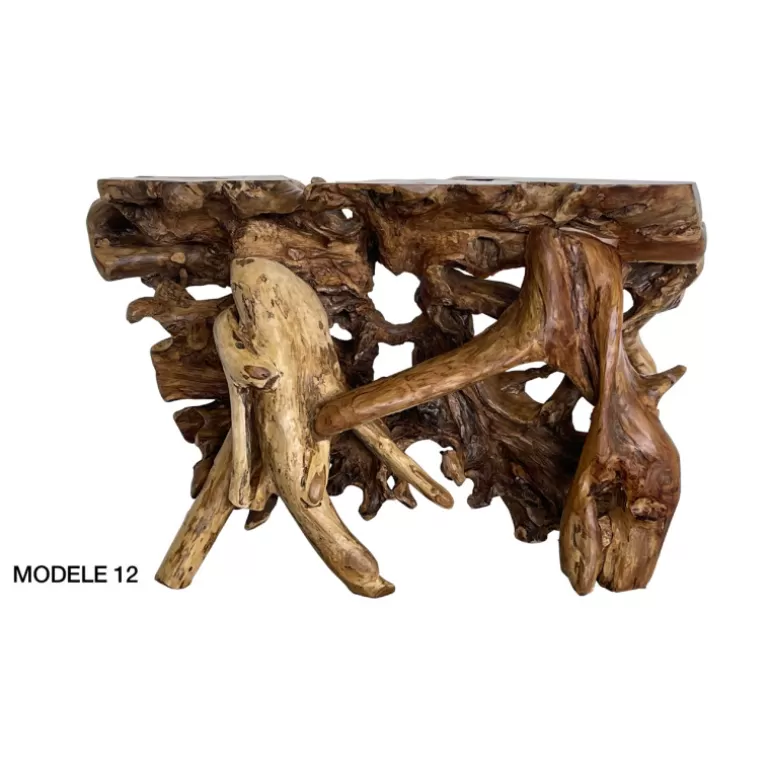 Console bois racine de teck naturel - Bali 130cm<Meubles Moss Best