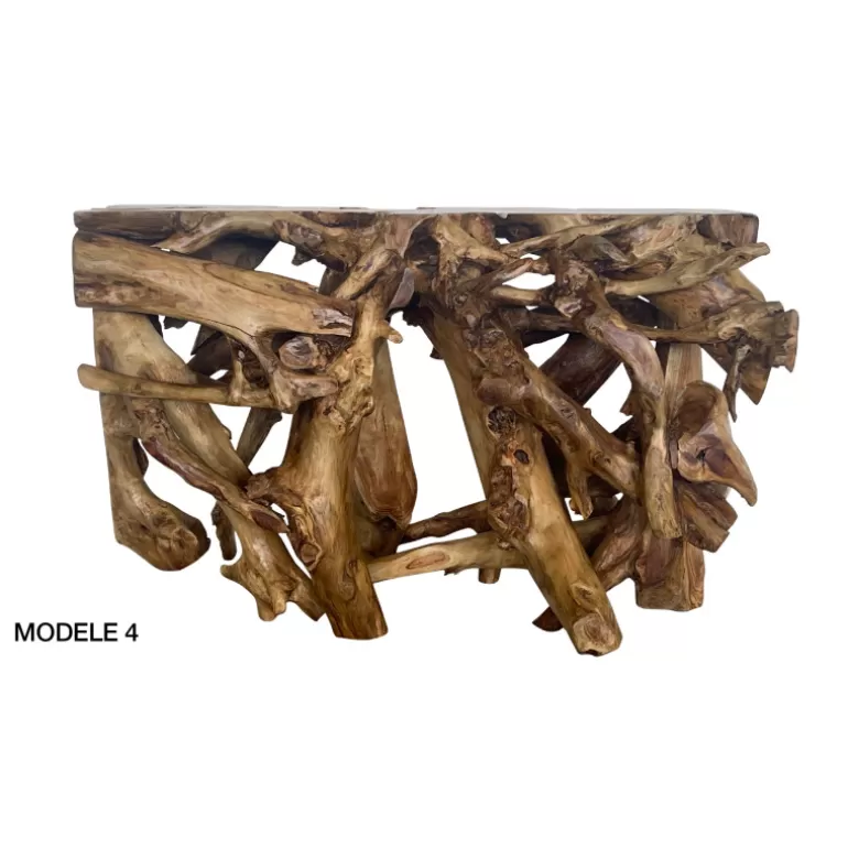 Console bois racine de teck naturel - Bali 130cm<Meubles Moss Shop