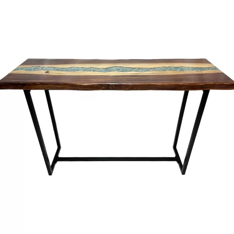 Console en bois et résine bleue - Ubud 130cm<Meubles Moss Online