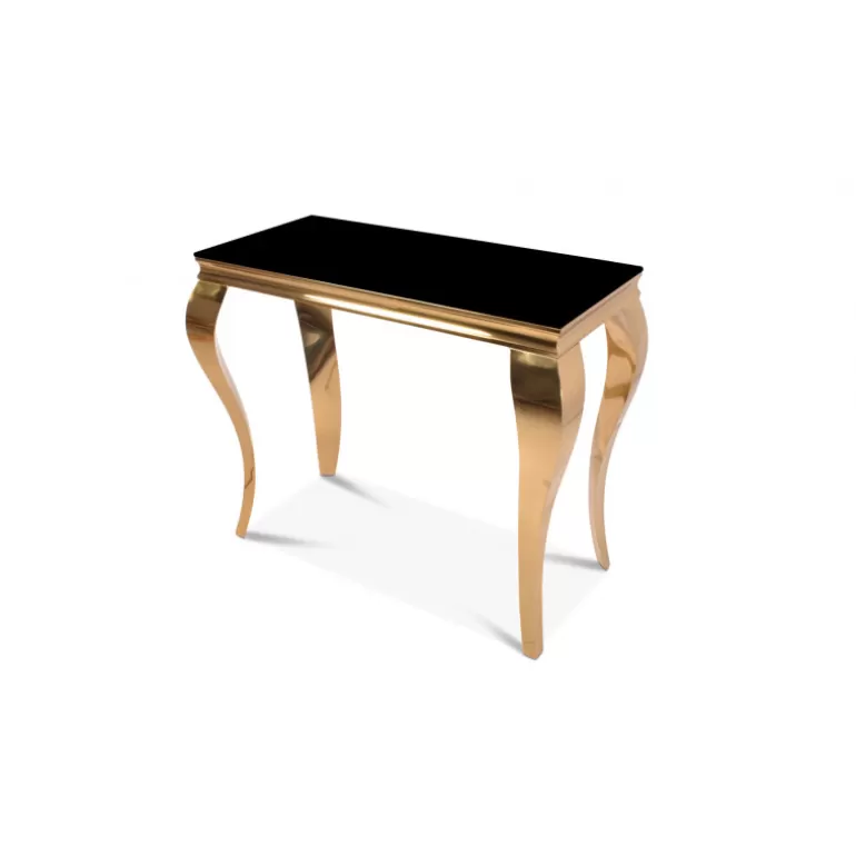 Console laquée baroque dorée rectangulaire - Betty Dorée 112cm<Meubles Moss New