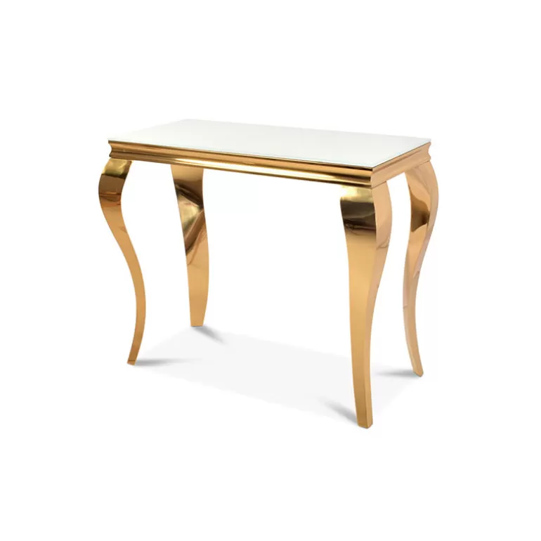 Console laquée baroque dorée rectangulaire - Betty Dorée 112cm<Meubles Moss Hot