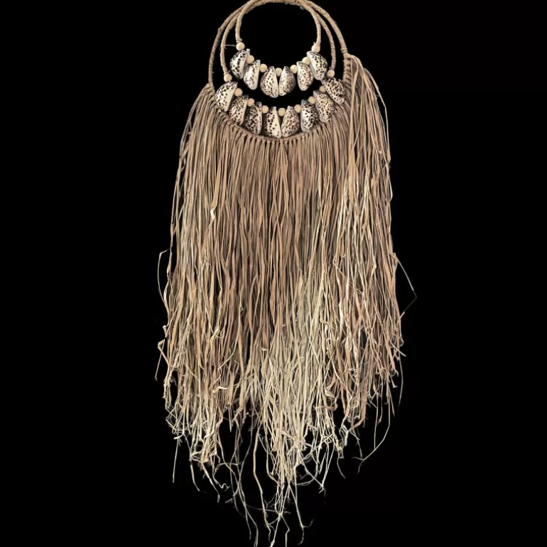 Décoration murale en raphia et coquillages - Baila<Meubles Moss Online