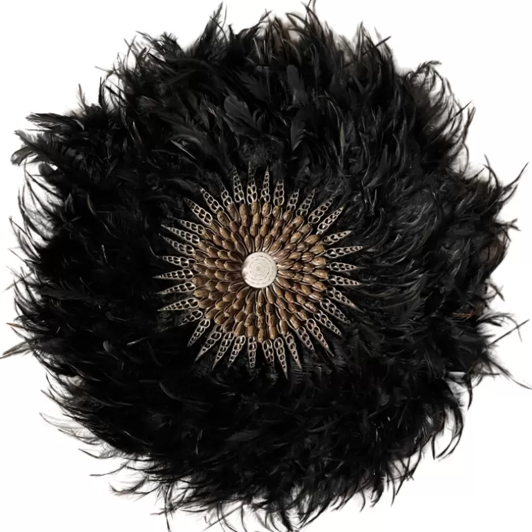 Décoration murale plumes noires et coquillages - Kokopo<Meubles Moss Online