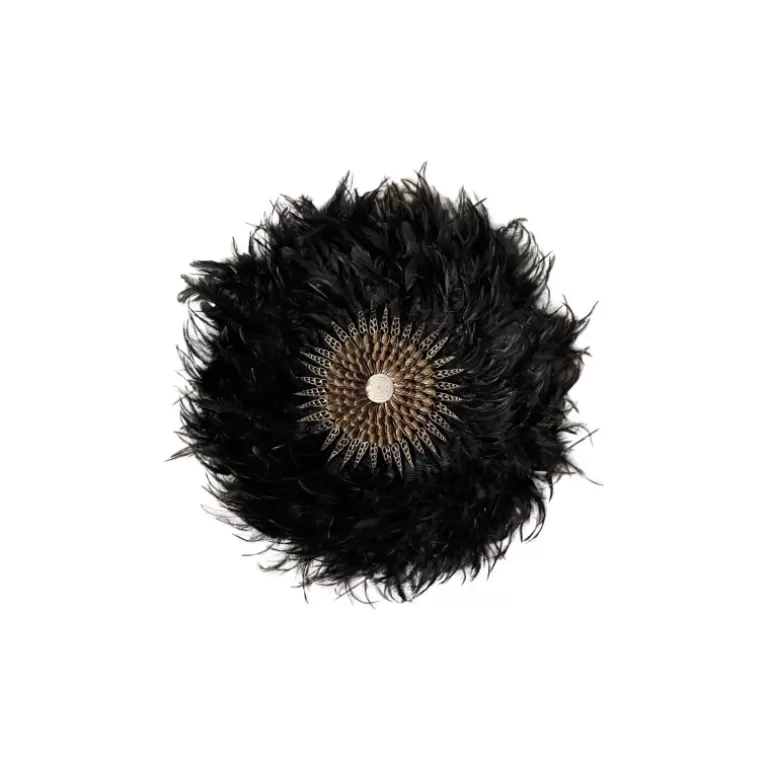 Décoration murale plumes noires et coquillages - Kokopo<Meubles Moss Online