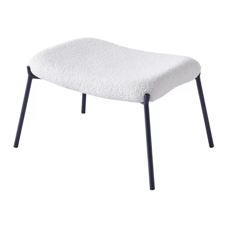Fauteuil boucle effet peau de mouton avec repose pied - Mounty<Meubles Moss Online
