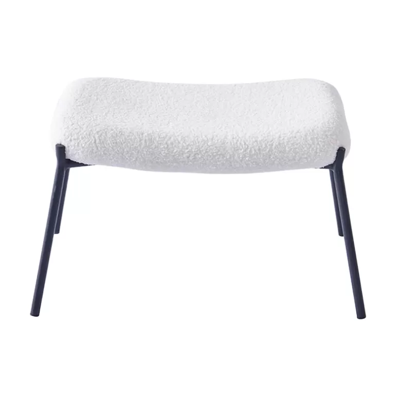 Fauteuil boucle effet peau de mouton avec repose pied - Mounty<Meubles Moss Online