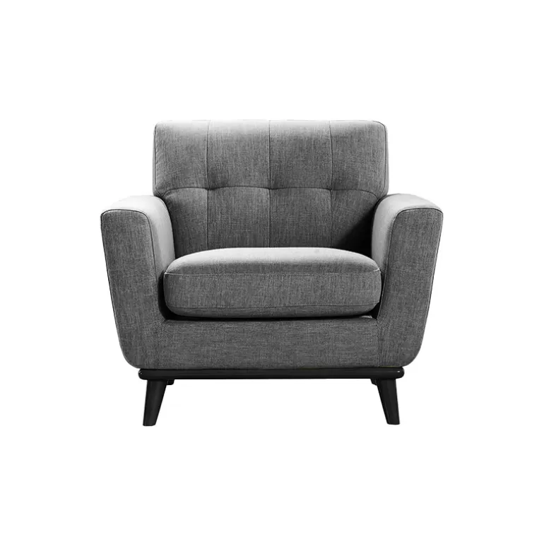 Fauteuil capitonné style scandinave en tissu - Stockolm<Meubles Moss Discount