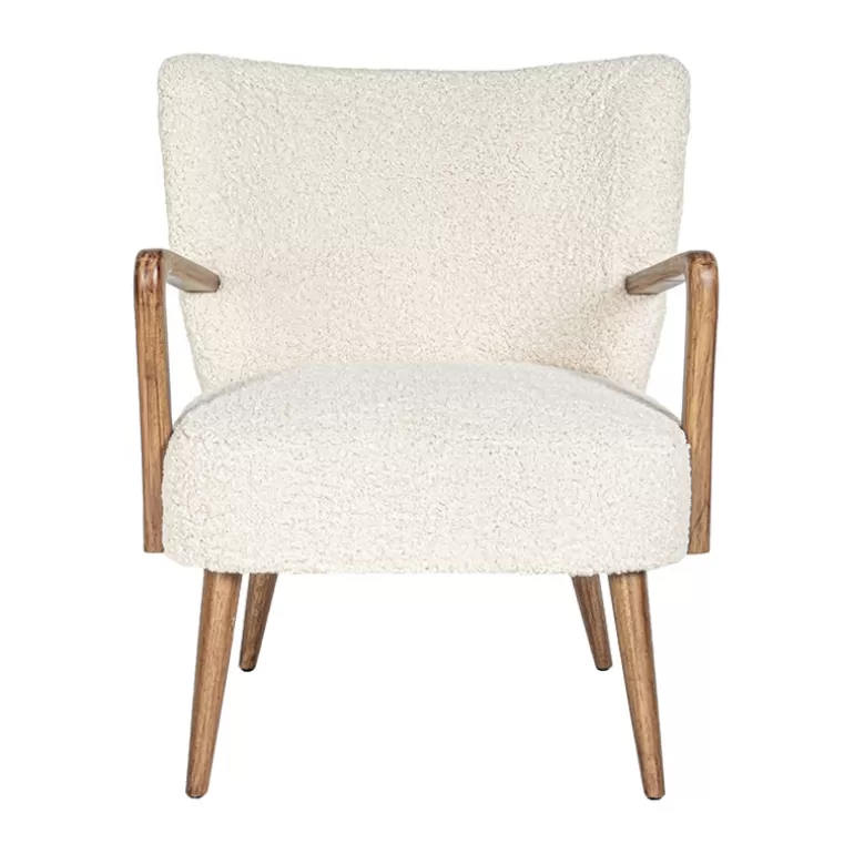 Fauteuil effet peau de mouton structure bois - Bilbao<Meubles Moss Hot