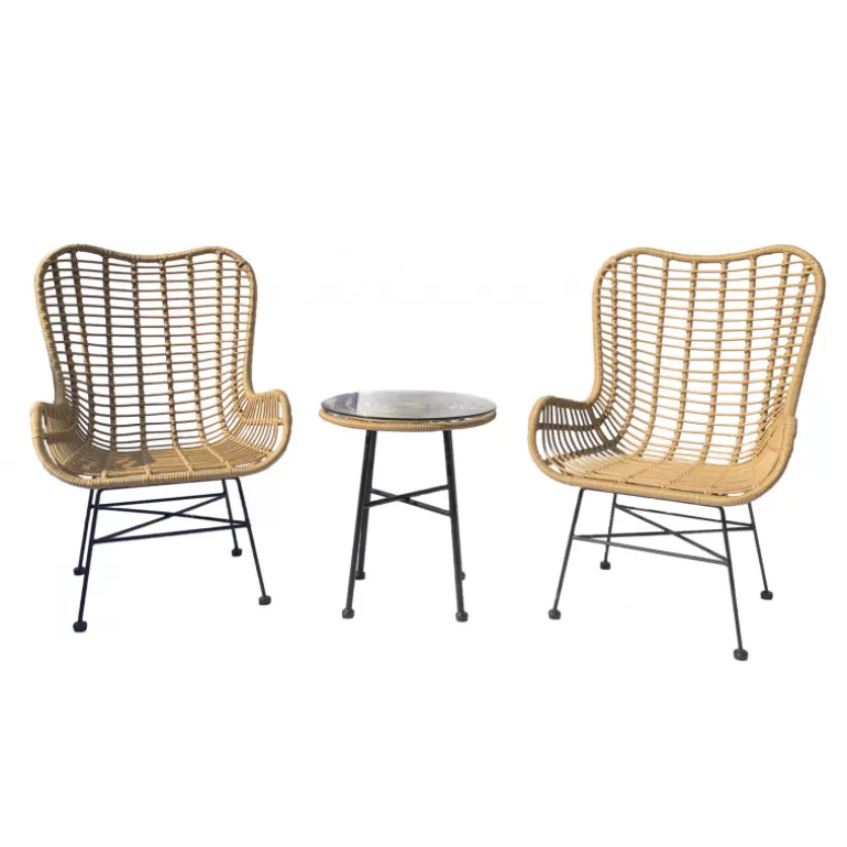 Fauteuil en rotin pieds métal noir Intérieur / Extérieur- Borneo<Meubles Moss Online