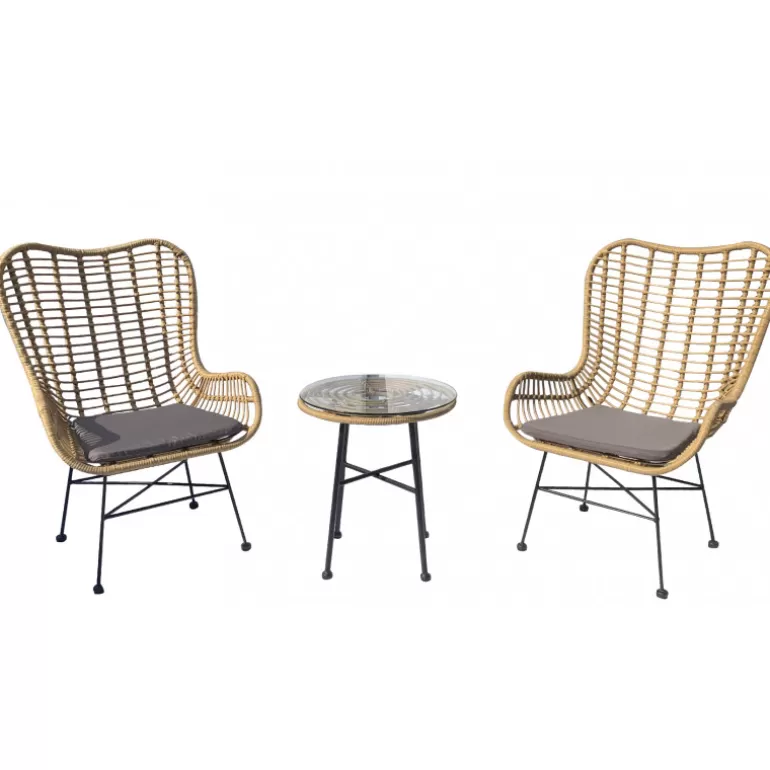 Fauteuil en rotin pieds métal noir Intérieur / Extérieur- Borneo<Meubles Moss Online