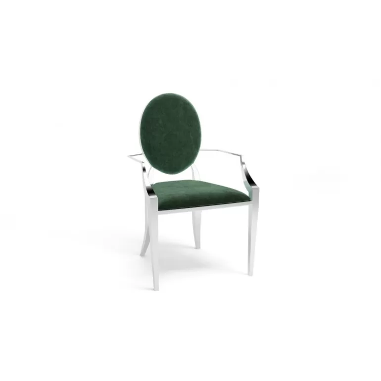 Fauteuil médaillon en velours style baroque - Palmyr<Meubles Moss Best