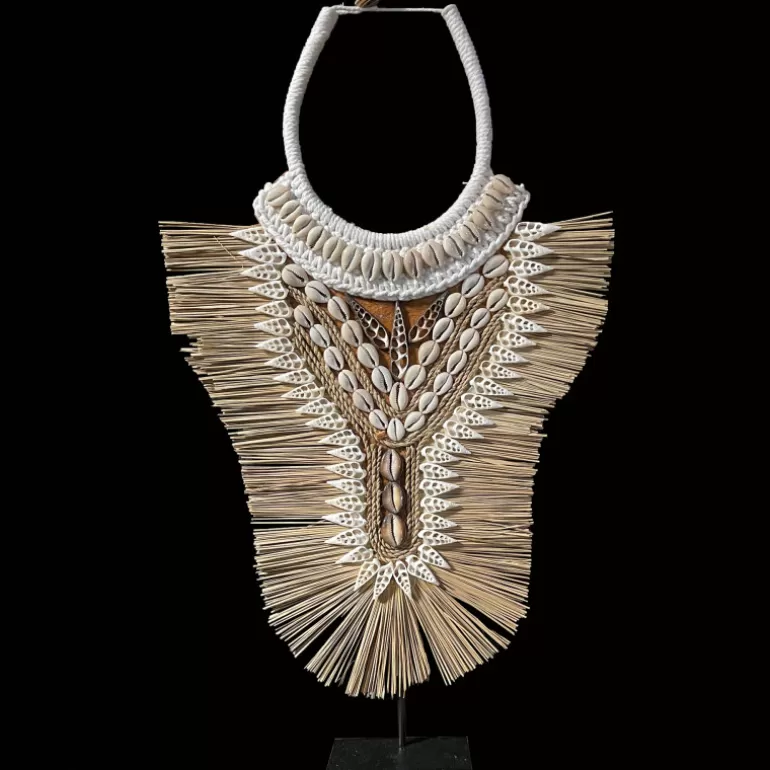 Figure décorative collier coquillages et raphia en forme de buste - Helios<Meubles Moss Sale