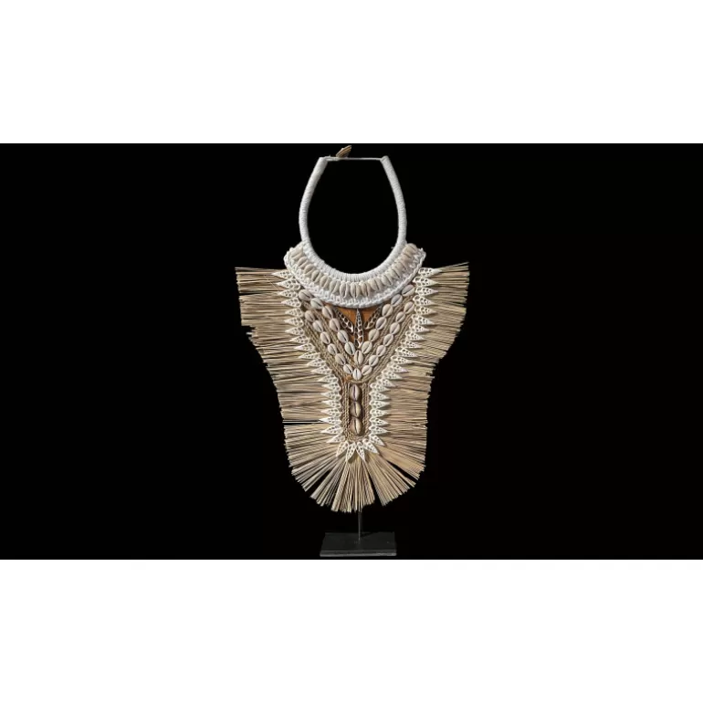 Figure décorative collier coquillages et raphia en forme de buste - Helios<Meubles Moss Sale