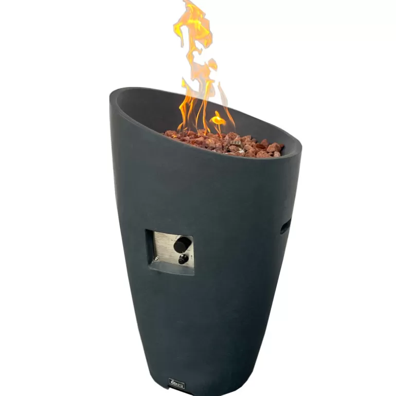 Foyer brasero d’extérieur décoratif gris foncé à Gaz hauteur 95 cm - Cordoba<Meubles Moss Sale
