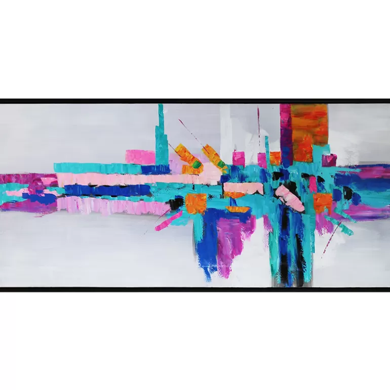 Grand Tableau glossy peinture à l'huile 195x95 cm - Kampala<Meubles Moss Clearance